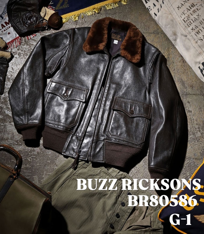 BR80586 BUZZ RICKSON'S / Type G-1 ��A. PRITZKER & SONS, INC.�ɥХ��ꥯ���� A. �ץ�ĥ��������󥺼� �쥶�� �ե饤�ȥ��㥱�å� �ߥ꥿�꡼ �䤮�� G1 U.S. NAVY �ܥ����㥱�å� ���Υ��󥿡��ץ饤�� ������