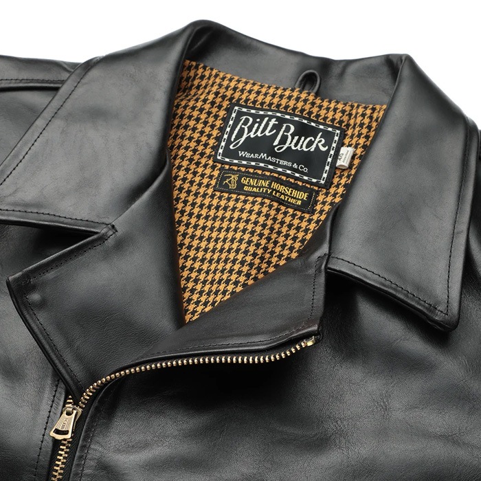 ATTRACTIONS / ���ȥ饯����� BILTBUCK / �ӥ�ȥХå� Lot.379 Horsehide Double Flats Jacket ��� �ۡ����ϥ��� ���֥�֥쥹�� �쥶�����㥱�å� ���ݡ��ĥ��㥱�å� �ڥ֥�å����ϳס��ץ���� ������ �����ʸ��Բľ���