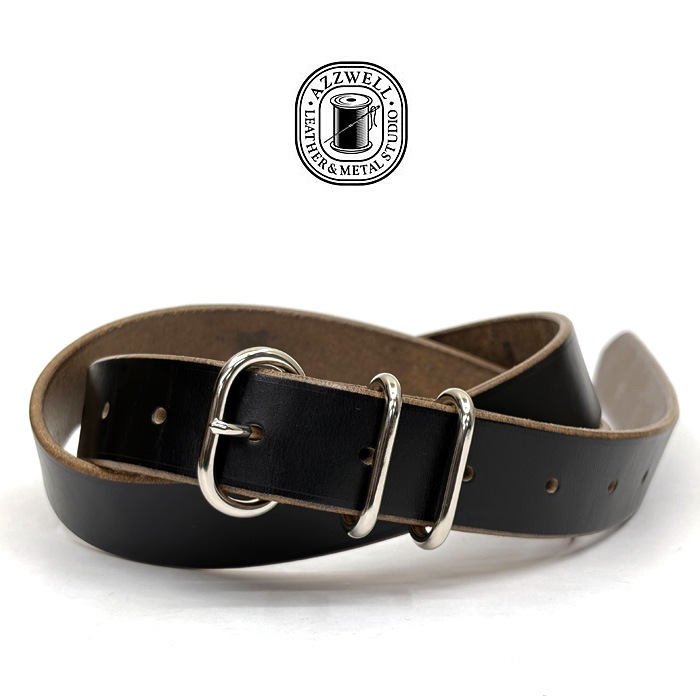 ���� NATO ���󥰥٥�� �ۡ������󥯥��२������ �֥�å� (���) 28mm NARROW BELT 14�ۡ��� �ʥ����٥�� �쥶�� ���� ��BLACK�������� AZZWELL ����������