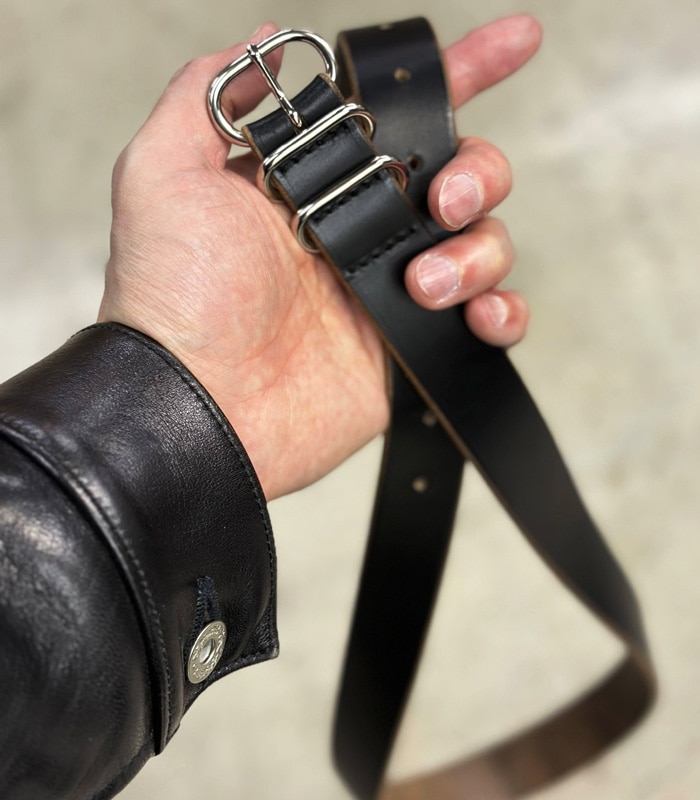���� NATO ���󥰥٥�� �ۡ������󥯥��२������ �֥�å� (���) 28mm NARROW BELT 14�ۡ��� �ʥ����٥�� �쥶�� ���� ��BLACK�������� AZZWELL ����������