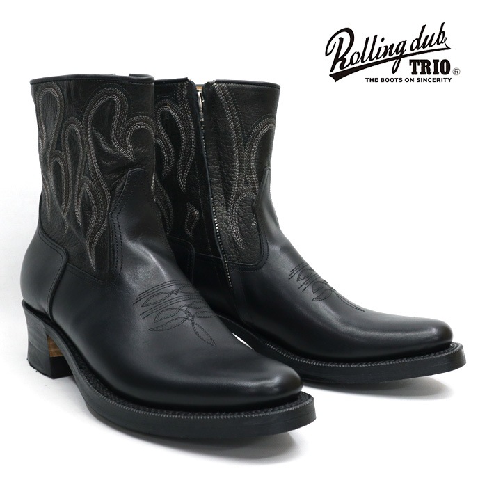 ROLLING DUB TRIO / ������󥰥��֥ȥꥪ LORO ZIP / �������å� �� BOX CALF / GOAT LEATHER �ۥ֥�å� ���̤��ܥå��������� �����ȥ쥶�� RDT-R18 �����ɥ��åץ֡��� FIRE�ѥ����� BLACK �� ��������Ź �� �����ʸ��Բľ��ʤǤ�