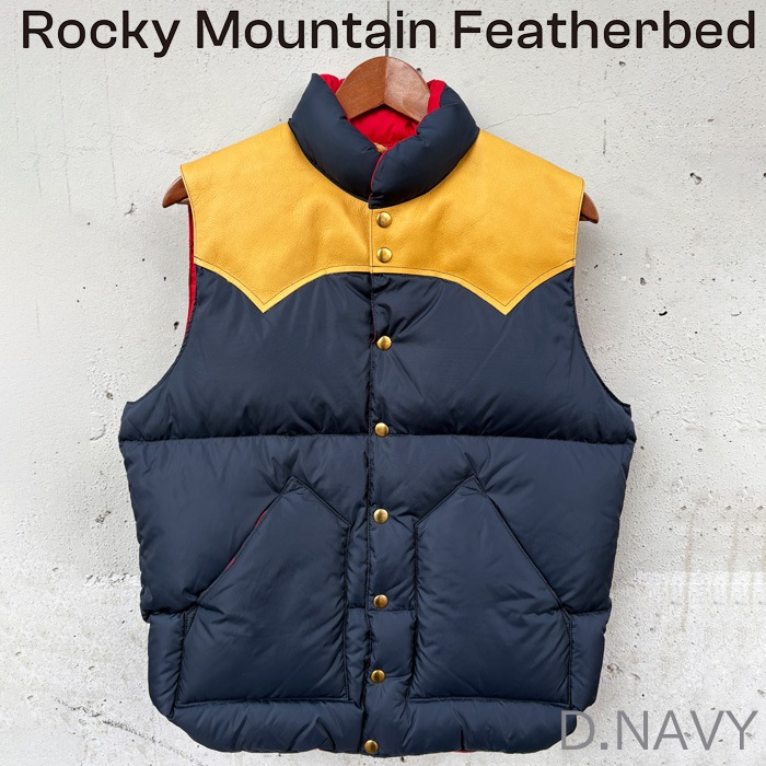 Rocky Mountain Featherbed DOWN VEST / NYLON �ܥ�̵�� ���å����ޥ���ƥ�ե������٥å� ������٥��ȡ� 510 D.NAVY �������ͥ��ӡ� ��MADE IN JAPAN��200-262-01