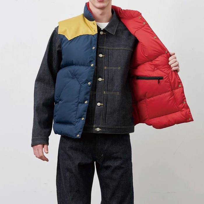 Rocky Mountain Featherbed DOWN VEST / NYLON �ܥ�̵�� ���å����ޥ���ƥ�ե������٥å� ������٥��ȡ� 510 D.NAVY �������ͥ��ӡ� ��MADE IN JAPAN��200-262-01