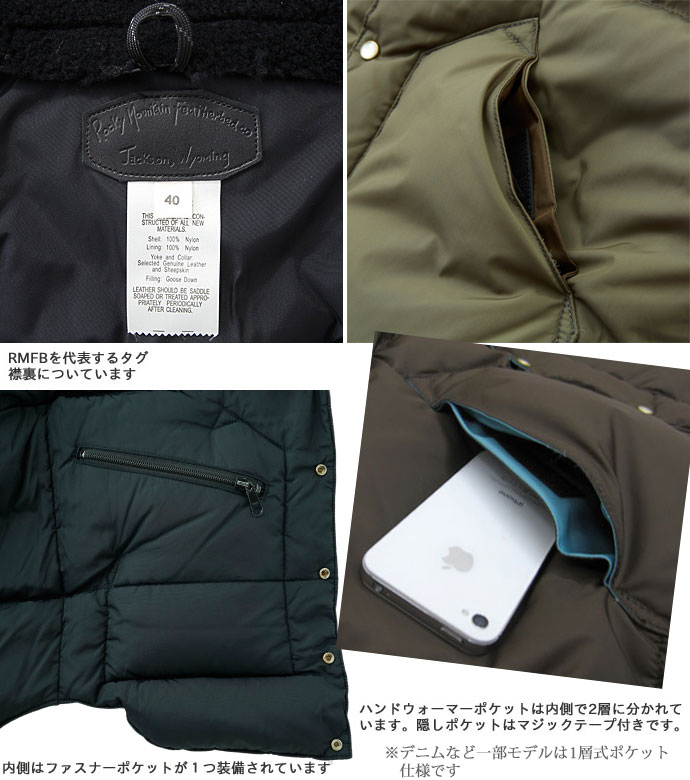 Rocky Mountain Featherbed DOWN VEST / NYLON �ܥ�̵�� ���å����ޥ���ƥ�ե������٥å� ������٥��ȡ� 510 D.NAVY �������ͥ��ӡ� ��MADE IN JAPAN��200-262-01