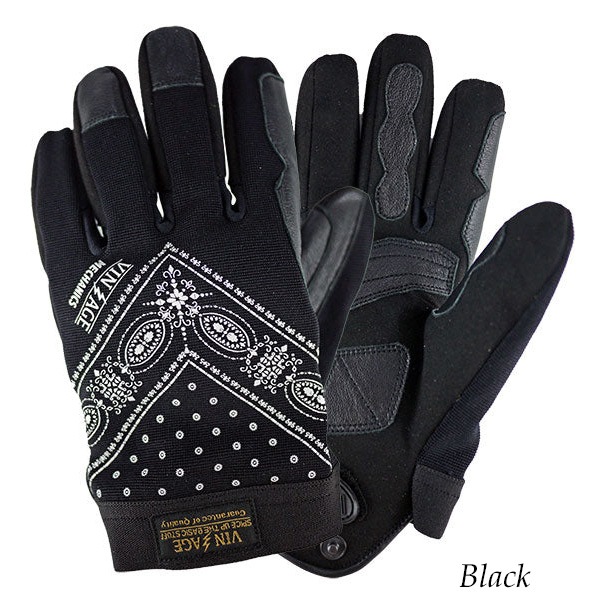 VIN&AGE ������������� VMG1 MECHANIC GLOVES ���硼�ȥ������� �Х������ �����󥢥�ɥ����� ����/�ݥꥨ���ƥ� ���� �Х����� �ϡ��졼 �饤�ǥ��󥰥������� ���ᥫ�� �֥�å� �쥪�ѡ���