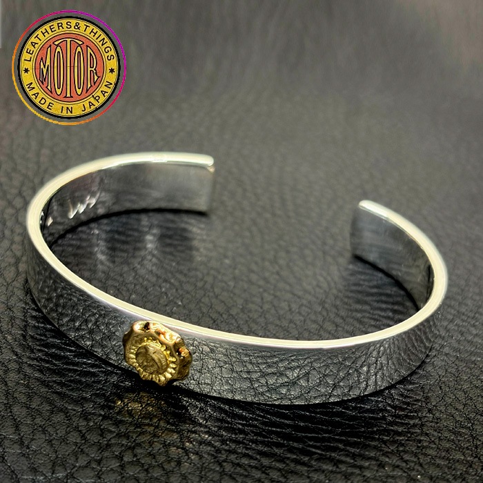 2026SS "MOTOR NEW VINTAGE" BG-01 FLAT BANGLE (18K GOLD ACCENT) �⡼���� MOTO ��� ������ K18�������륹����ץ᥿����ʿ�Ǥ��Х󥰥� MOTO �ϥ�ɥᥤ�� ������ 18�� SV�������ʸ��Բľ��ʤǤ�