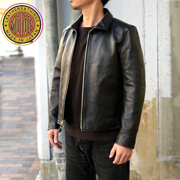 �ڴ���� MOTOR RCLL17 "MOTOR NEW VINTAGE" ITALIAN HORSE FRONT SINGLE SPORTS JACKET �����ꥢ��ۡ����쥶�� ���󥰥륹�ݡ��ĥ��㥱�å� ��BLACK�ۥ쥶�����㥱�å� �ץ���� �⡼���� MOTO ��� �����ʸ��Բľ��ʤǤ�