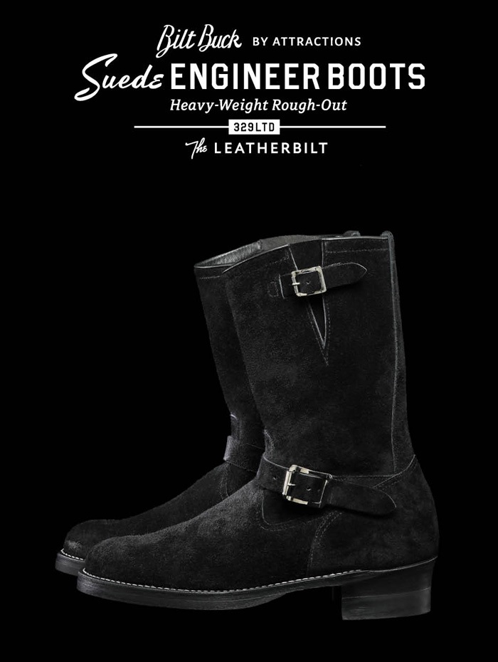 ��¨Ǽ�ۿ��̸��� ATTRACTIONS / ���ȥ饯����� BILTBUCK / �ӥ�ȥХå� LOT.329LTD Engineer Boots HEAVY WEIGHT ROUGHOUT ���󥸥˥��֡��� �إӡ��������ȥ�ե����� ���󥸥˥��֡��� �֥�å� ������