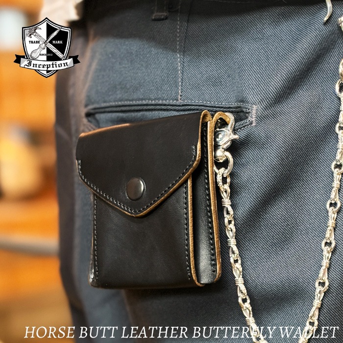 OPUS INCEPTION HORSE BUTT LEATHER BUTTERFLY WALLET [IPW-12] ��� ���󥻥ץ���� �ۡ����Хå� �Х��ե饤������å� ���硼�� 2���ޤ���ۡ�BLACK�� ������ �쥶��������å� �ϳ�