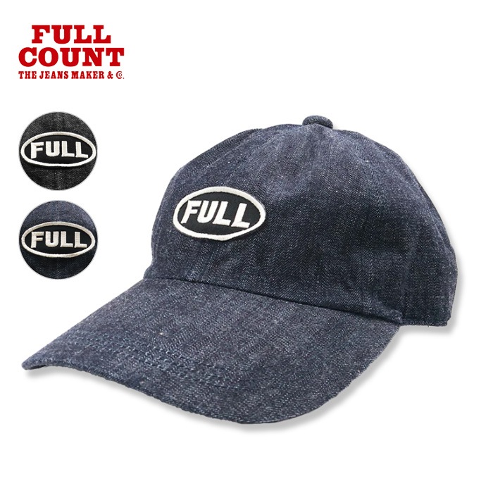 ��FULL��åڥ�� �ǥ˥७��å� FULLCOUNT �ե륫����� [ 6770 ]  Black FULL Wappen Denim Cap ����2���ۥ֥�å� ����ǥ����֥롼 FREE������ Made in Japan �ե륫����� �ǥ˥७��å� �١����ܡ��륭��å� FULL COUNT