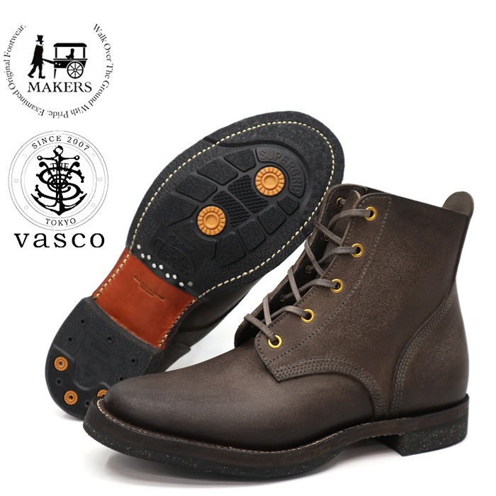 Makers �� VASCO V43 SERVICE BOOTS ��GRAY�ۥᥤ������ �� �Х��� �����ӥ��֡��� OLD OIL LEATHER ROUGHOUT ��ե����ȥ쥶�� Dr. SOLE �ᥤ������ E�磻���������������� M43 �ߥ꥿�꡼���塼�� �����ӥ����塼��