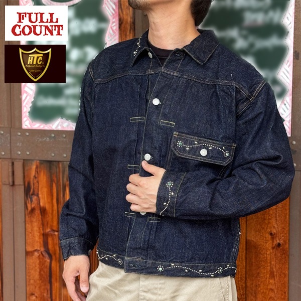 2107HTC FULL COUNT Type 1 On Studs by Zip Stevenson HTC(25SS)  [ Type 1 Denim Jacket ] 2107 13.7oz Denim ZIMBABWE COTTON100% �ե������� SELVEDGE DENIM G����󡡥�������� made in JAPAN �����