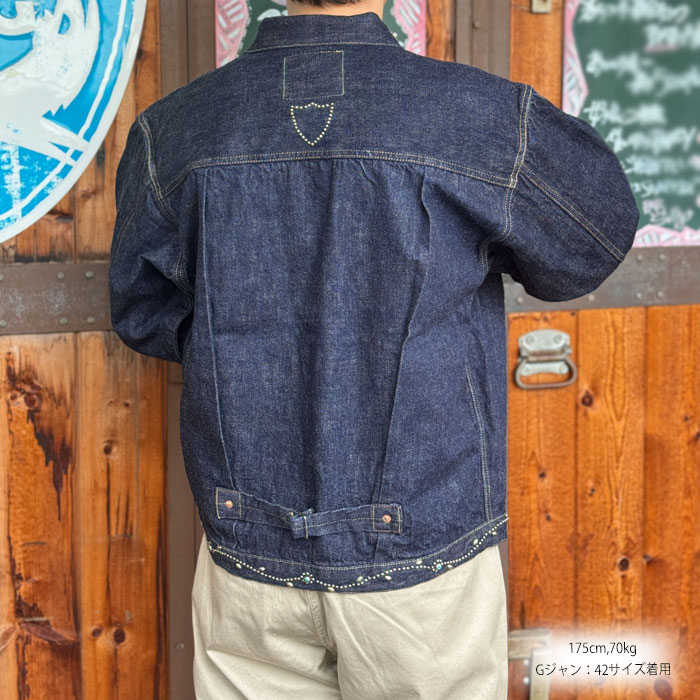 2107HTC FULL COUNT Type 1 On Studs by Zip Stevenson HTC(25SS)  [ Type 1 Denim Jacket ] 2107 13.7oz Denim ZIMBABWE COTTON100% �ե������� SELVEDGE DENIM G����󡡥�������� made in JAPAN �����