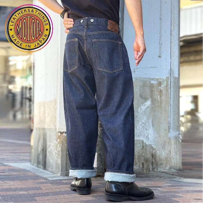 MOTOR RBTM15 "MOTOR NEW VINTAGE" OLD BAGGY DENIM TROUSER �Х����ǥ˥�ȥ饦���� ��INDIGO ����ǥ����ۥǥ˥�ѥ�� G�ѥ� ������ �⡼���� MOTO ���