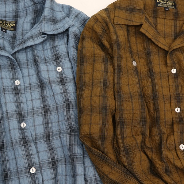 ¨Ǽġ2025SS VIN&AGE TYPE VSL6 LIGHT FABRIC SHIRT  󥢥ɥ 饤ȥե֥å֥쥷 ֥饦 ֥롼 Ĺµ  ֥å  ᥫ