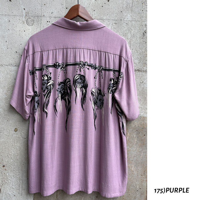 SH39705 STAR OF HOLLYWOOD HOPSACK RAYON OPEN SHIRT ��SHRUNKEN HEAD�ɥ��������֥ϥꥦ�å� �ۥåץ��å� �졼��� �����ץ󥷥�� �����󥱥�إå� Ⱦµ ���Υ��󥿡��ץ饤�� �����ϥ���� �ѡ��ץ� ��å�