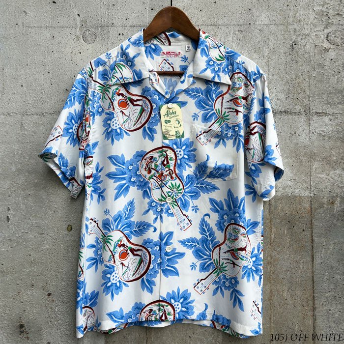 SUN SURF ���󥵡��� SS39613 [ RAYON HAWAIIAN SHIRT ��UKULELE MELODY��] �졼��� �ϥ磻���󥷥�� ������� ����ǥ� 1950ǯ������������ ���Υ��󥿡��ץ饤�� �����ϥ���� ���ߥ���� ���եۥ磻�� �ͥ��ӡ�