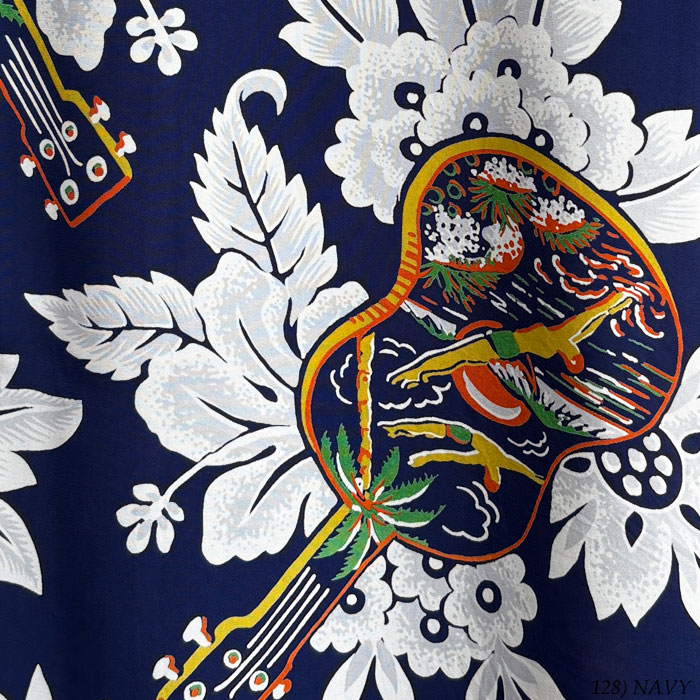 SUN SURF ���󥵡��� SS39613 [ RAYON HAWAIIAN SHIRT ��UKULELE MELODY��] �졼��� �ϥ磻���󥷥�� ������� ����ǥ� 1950ǯ������������ ���Υ��󥿡��ץ饤�� �����ϥ���� ���ߥ���� ���եۥ磻�� �ͥ��ӡ�