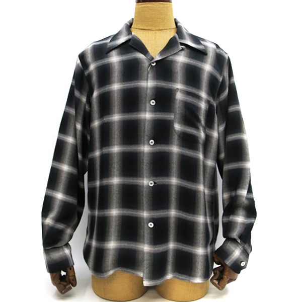 SC29120 RAYON OMBRE CHECK OPEN SHIRT SUGAR CANE ���奬�������� ����֥졼�����å������ץ󥷥�� �졼��� �����å� ����� ���Υ��󥿡��ץ饤��