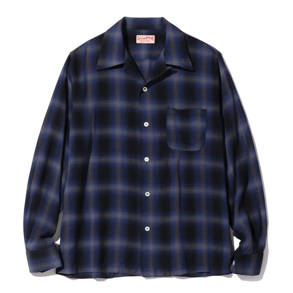 SC29120 RAYON OMBRE CHECK OPEN SHIRT SUGAR CANE ���奬�������� ����֥졼�����å������ץ󥷥�� �졼��� �����å� ����� ���Υ��󥿡��ץ饤��