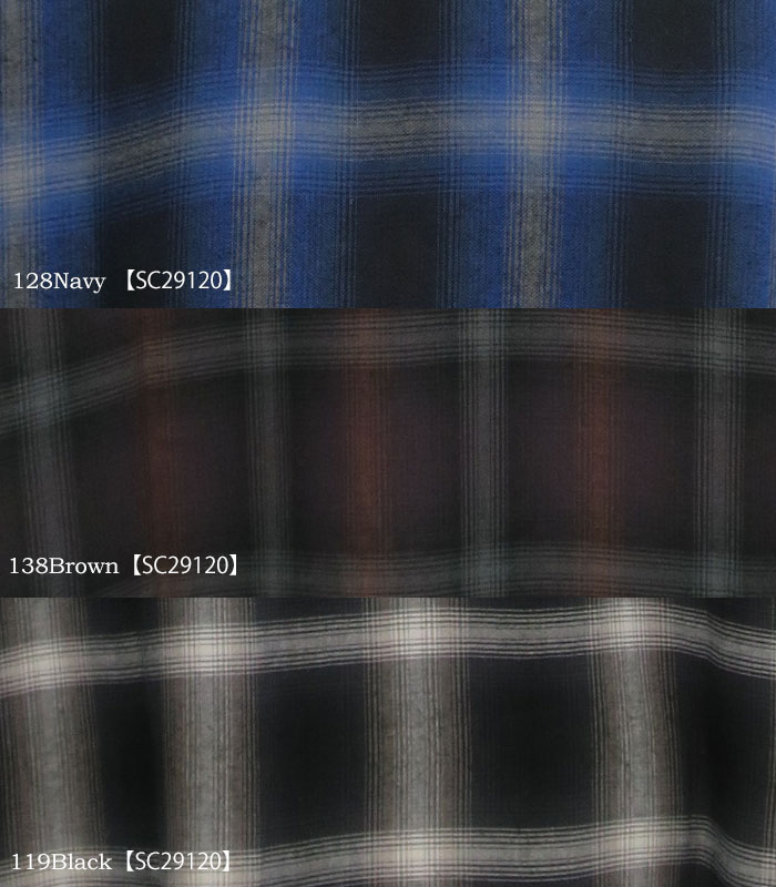SC29120 RAYON OMBRE CHECK OPEN SHIRT SUGAR CANE ���奬�������� ����֥졼�����å������ץ󥷥�� �졼��� �����å� ����� ���Υ��󥿡��ץ饤��