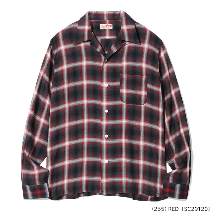 SC29120 RAYON OMBRE CHECK OPEN SHIRT SUGAR CANE ���奬�������� ����֥졼�����å������ץ󥷥�� �졼��� �����å� ����� ���Υ��󥿡��ץ饤��