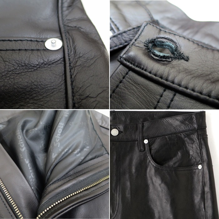 Schott ����å� 782-5915002 LOT.025 LEATHER PANTS �쥶���ѥ�� �����쥶�� ���� �֥�å� �Х����� ���ᥫ�� ����å� �쥶���ѥ�� ��� ��schott ������������Ź ��