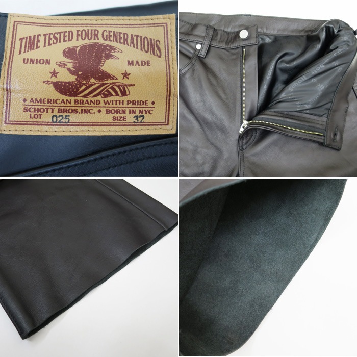 Schott ����å� 782-5915002 LOT.025 LEATHER PANTS �쥶���ѥ�� �����쥶�� ���� �֥�å� �Х����� ���ᥫ�� ����å� �쥶���ѥ�� ��� ��schott ������������Ź ��
