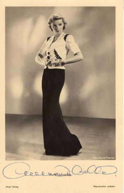 アナベラ直筆サイン入りポスカード フランス女優/戦ひの前夜/巴里祭 UACCRD永久保証