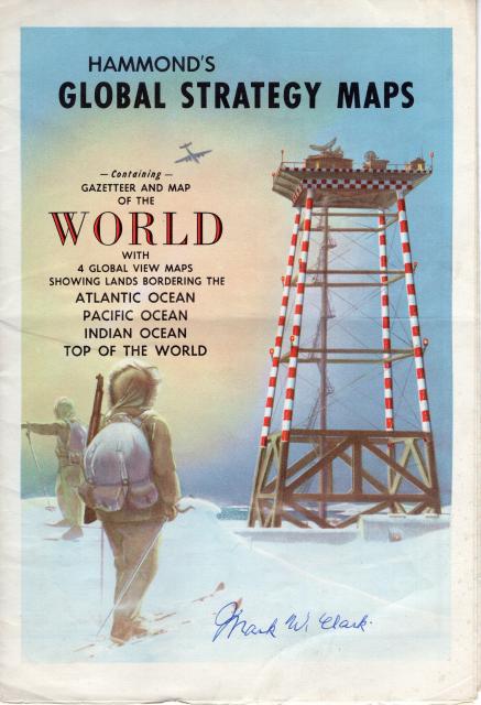 マーク・W・クラーク直筆サイン入りマップ アメリカ陸軍大将/アフリカ トーチ作戦/朝鮮戦争195253年国連軍司令官 UACCRD永久保証