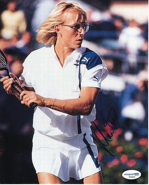 マルチナ・ナブラチロワ直筆サイン入り写真□女子プロテニス名選手