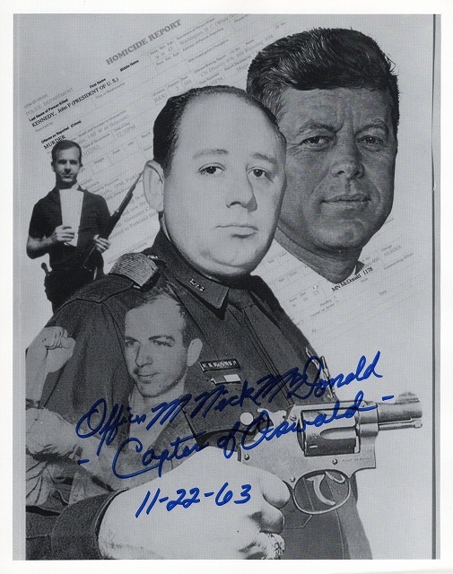 ニック・マクドナルド直筆サイン入り写真□JFK暗殺のオズワルドを逮捕