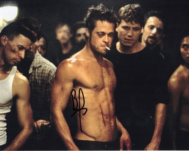 ブラッド・ピット直筆サイン入り写真□ファイト・クラブ○UACCRD