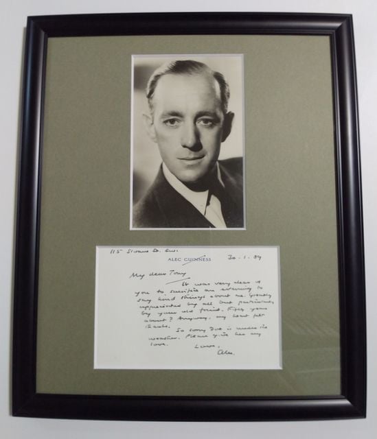 アレック・ギネス直筆サイン入りレター・額装仕上□スターウォーズ