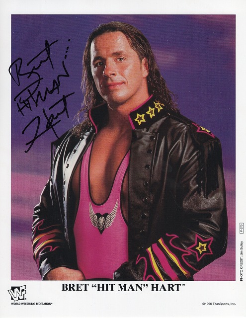 ブレット・ハート直筆サイン入り写真□WWEプロレス・スーパースター