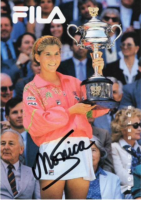 女子テニス　チャンピオン　証明書付き　モニカ・セレシュ 直筆サイン入りフォト モニカ・セレシュ直筆サイン入りポストカード□女子プロテニス名選手