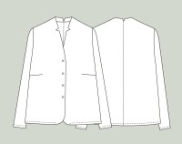 寸法図【NO.513】ノーカラーの三つ釦ジャケット [M便 0/1]の通販