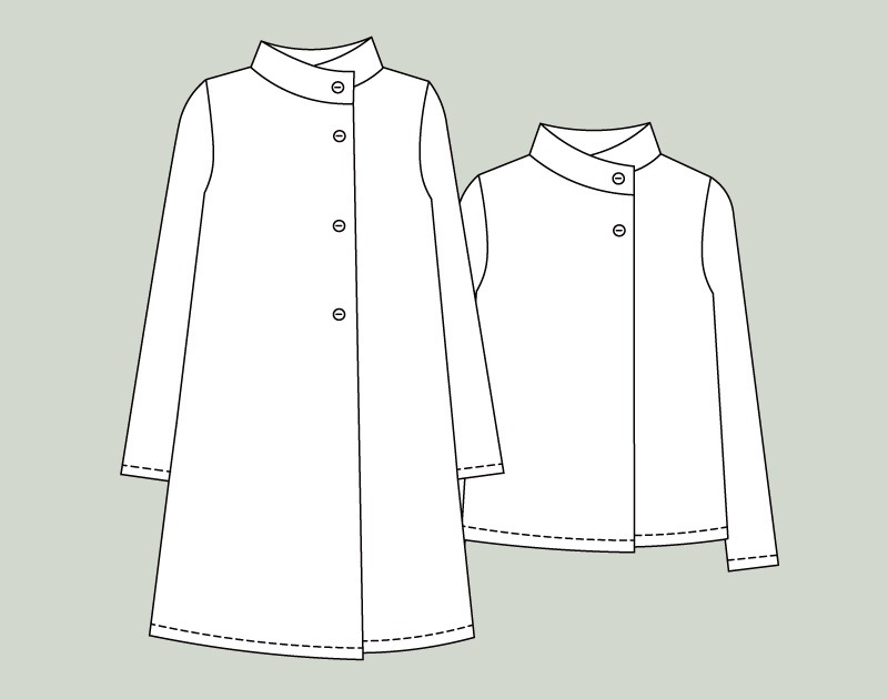 寸法図【NO.539】スタンドカラーのジャケット＆コート [M便 0/1]の通販