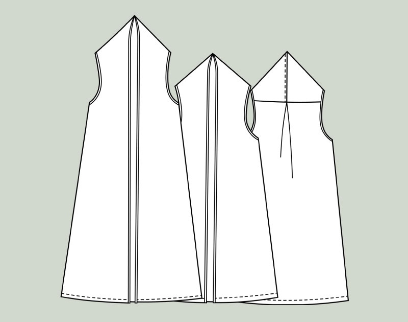 寸法図【NO.917】変わり衿のロングベスト [M便 0/1]の通販