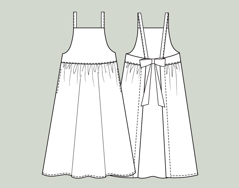 寸法図【NO.734】ドレスエプロン [M便 0/1]の通販 | SWANY Online Shop
