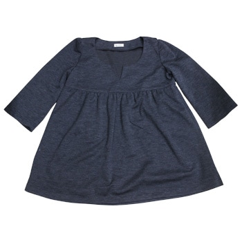 寸法図【NO.202】スラッシュあきの切替ギャザーニット（ニット用） [M