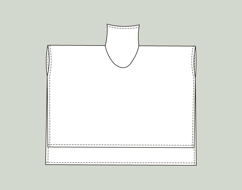 寸法図【NO.651】ハイネックのゆったりケープ [M便 0/1]の通販 | SWANY