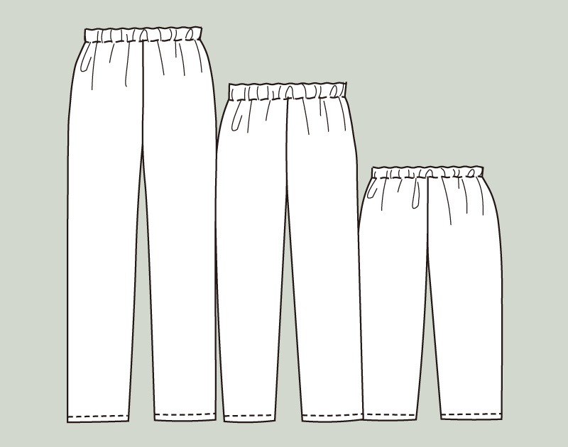 寸法図【NO.436】脇接ぎなしのレギュラーストレートパンツ＜スゴラク