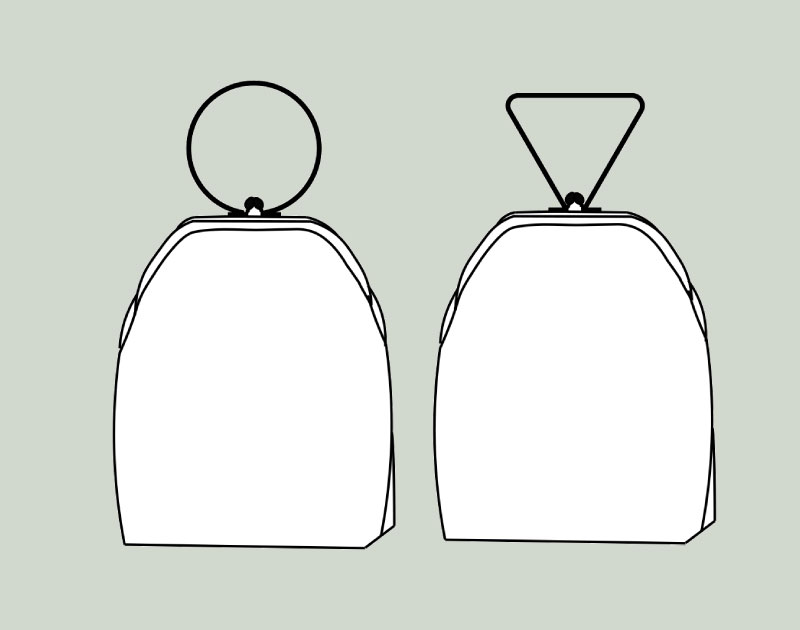 寸法図【NO.3732】持ち手つきがまぐちポ－チ [M便 0/1]の通販 | SWANY