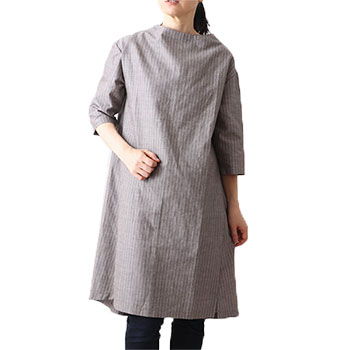 女形 色無地裾引き 寸法図【NO.173】広幅ボトルネックの前裾スリットブラウス＆ワンピース