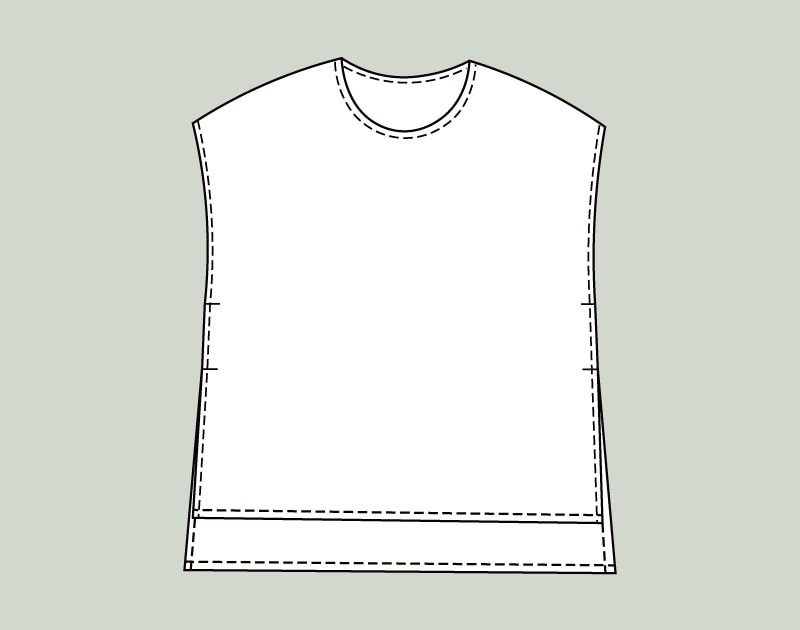 寸法図【NO.921】脇重ねスリットのビッグベスト [M便 0/1]の通販