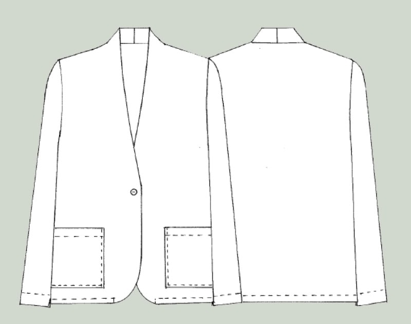 寸法図【NO.530】身頃続きカラーのきれいめジャケット [M便 0/1]の通販