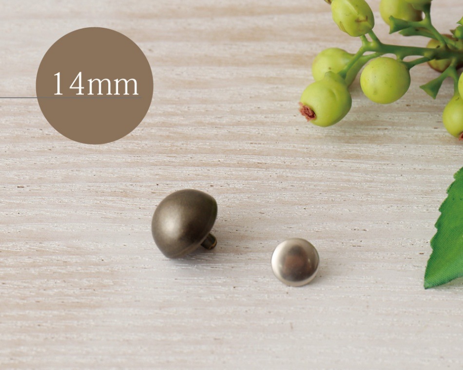 プラ芯入丸底鋲14mm アンティークゴールド 4個セット [M便 0/1] [K]の