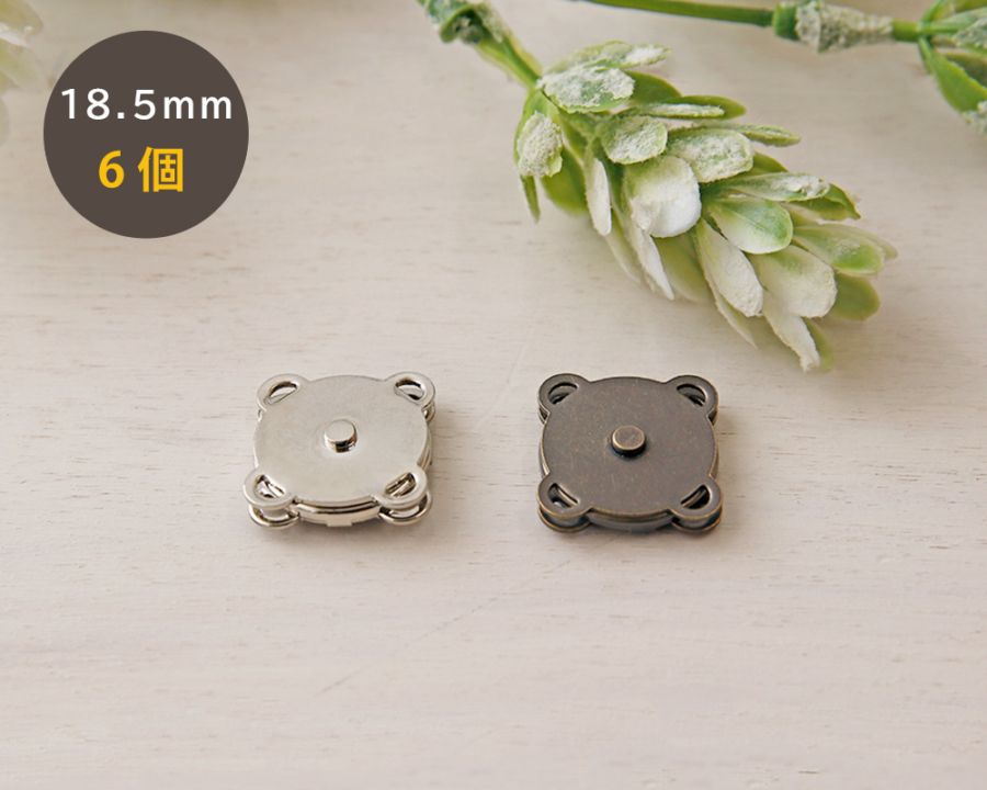 6個セット】 後付け式フラワーマグボタン 直径約18.5mm [M便 1/36