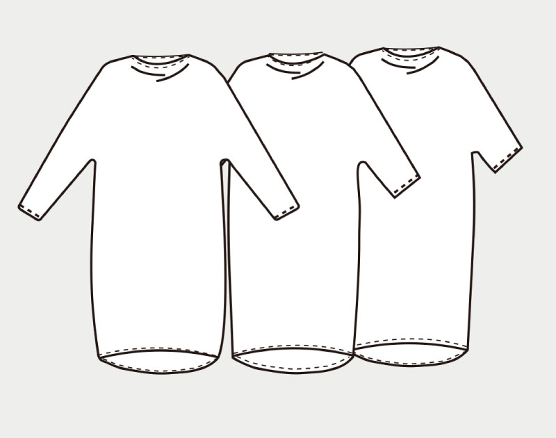 実物大型紙【No.93】ボートネックのドルマンスリーブワンピース